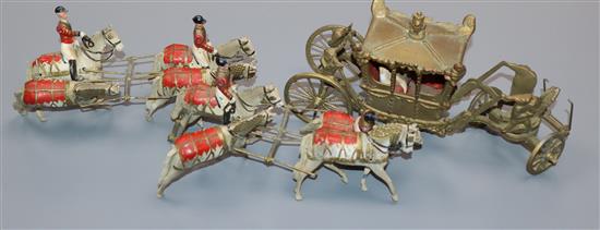 A Britains Coronation carriage and horses group